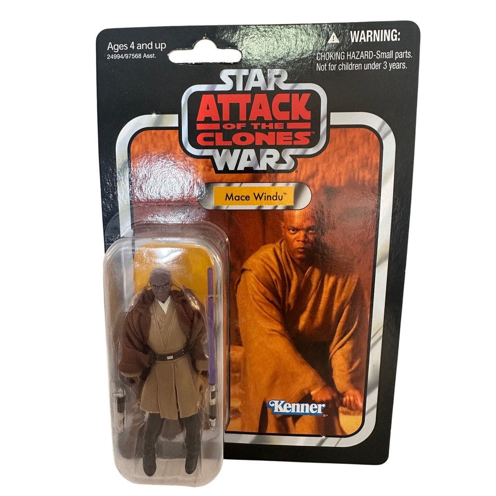 Kenner Star Wars Brown Mace Windu Attack of the Clones Action Figure 3.75in